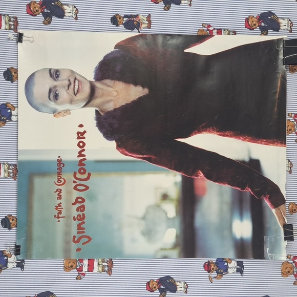 Sinead O'Connor rare vintage 2000 original Faith & Courage promo poster 18/24 - Picture 1 of 8